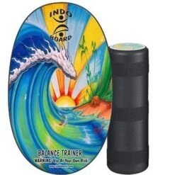 Indoboard Original Bamboo Beach Balancetrainer Inkl. Rolle
